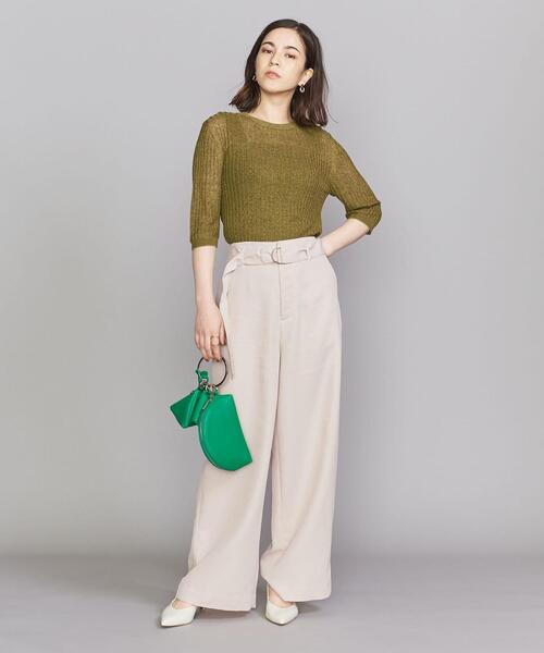 BEAUTY&YOUTH UNITED ARROWS（ビューティーアンドユースユナイテッドアローズ）の「BY ドビーベルトワイドパンツ（その他パンツ・レディース・ダークブラウン/オフホワイト/ライラック・SMALL/MEDIUM/LARGE）」の14枚目の写真