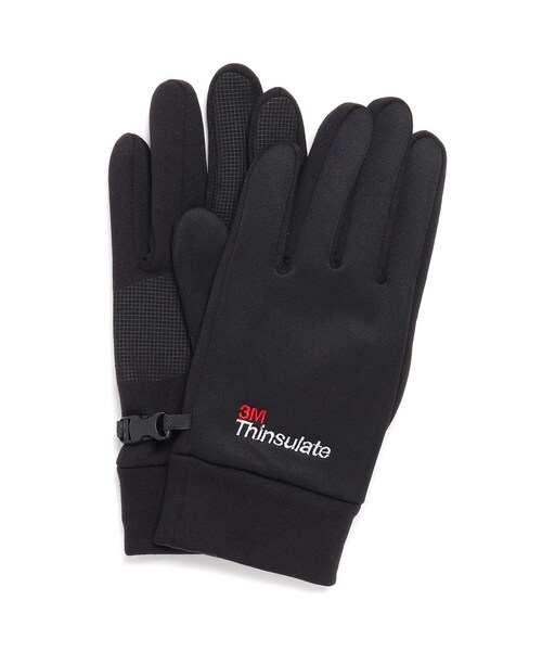 BASECONTROL(ベースコントロール)の「◆シンサレート 刺繍入り スポーツタイプ グローブ(手袋・メンズ・ブラック/ブラック系・99)」の1枚目の写真