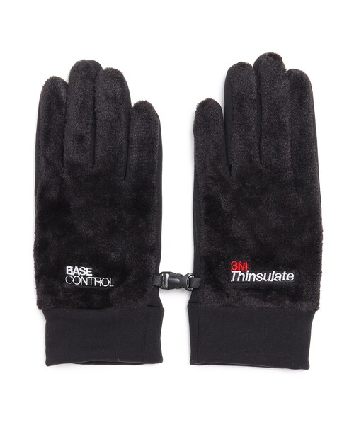 BASECONTROL(ベースコントロール)の「◆シンサレート 刺繍入り スポーツタイプ グローブ(手袋・メンズ・ブラック/ブラック系・99)」の4枚目の写真