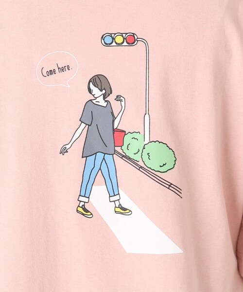 SHOO・LA・RUE(シューラルー)の「◆【つながる】横断歩道ママTシャツ(Tシャツ/カットソー・レディース・ブルー/ピンク系・99)」の10枚目の写真