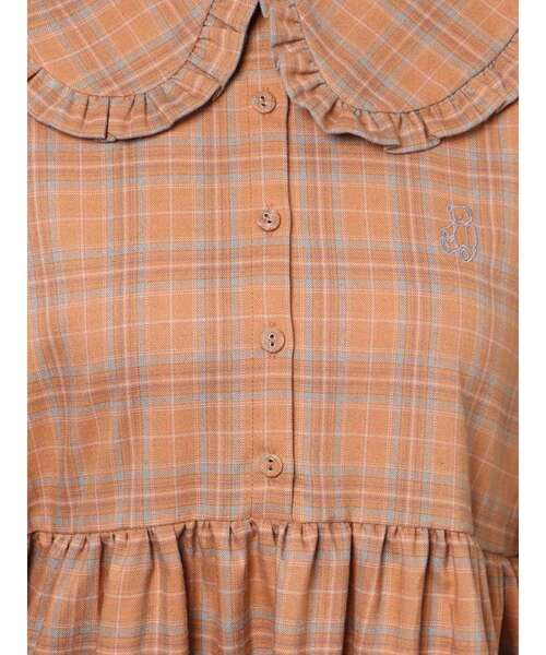 merry jenny（メリージェニー）の「bear刺繍チェックワンピース（ワンピース・レディース・オレンジ/ブラウン/ベージュ・FREE）」の17枚目の写真