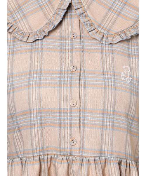 merry jenny（メリージェニー）の「bear刺繍チェックワンピース（ワンピース・レディース・オレンジ/ブラウン/ベージュ・FREE）」の21枚目の写真