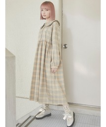 merry jenny | bear刺繍チェックワンピース(ワンピース)