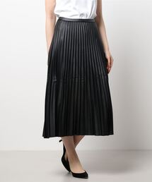 フェイクレザープリーツスカート