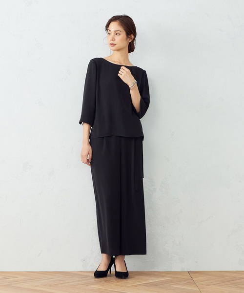 COMME CA ISM（コムサイズム）の「【セットアイテム】　Tブラウス×ワイドパンツ（シャツ/ブラウス・レディース・ブラック×ブラック/ホワイト×ネイビー・SMALL/MEDIUM/LARGE）」の5枚目の写真
