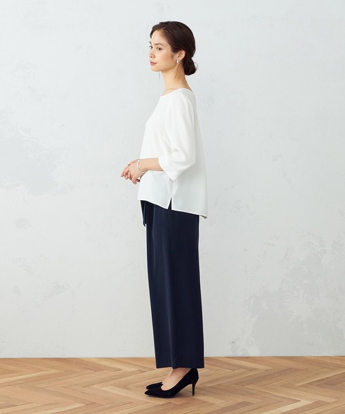 COMME CA ISM（コムサイズム）の「【セットアイテム】　Tブラウス×ワイドパンツ（シャツ/ブラウス・レディース・ブラック×ブラック/ホワイト×ネイビー・SMALL/MEDIUM/LARGE）」の14枚目の写真