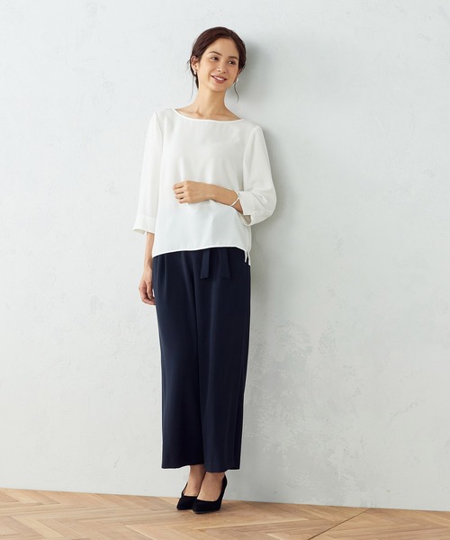 COMME CA ISM（コムサイズム）の「【セットアイテム】　Tブラウス×ワイドパンツ（シャツ/ブラウス・レディース・ブラック×ブラック/ホワイト×ネイビー・SMALL/MEDIUM/LARGE）」の19枚目の写真