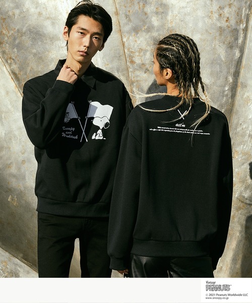 Vintage PEANUTS(ビンテージピーナッツ)の「PEANUTS/ピーナッツ 裏起毛オーバーサイズスウェット(スウェット・メンズ・ブラック/アイボリー・S/FREE)」の20枚目の写真