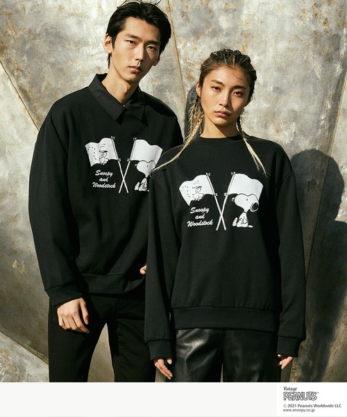 Vintage PEANUTS(ビンテージピーナッツ)の「PEANUTS/ピーナッツ 裏起毛オーバーサイズスウェット(スウェット・メンズ・ブラック/アイボリー・S/FREE)」の17枚目の写真