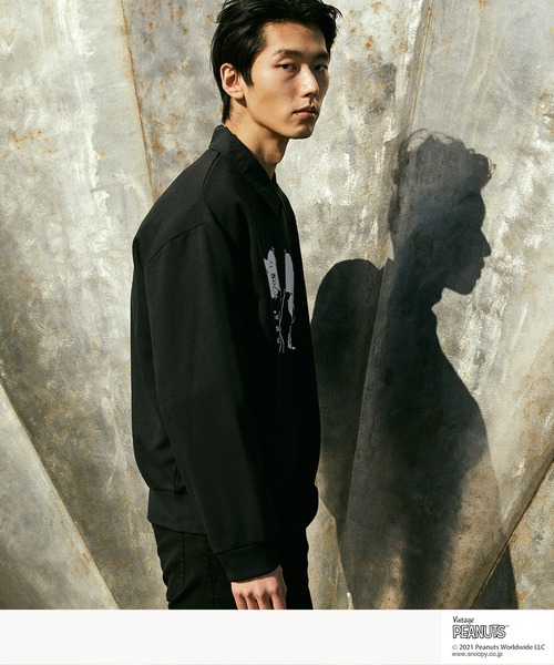 Vintage PEANUTS(ビンテージピーナッツ)の「PEANUTS/ピーナッツ 裏起毛オーバーサイズスウェット(スウェット・メンズ・ブラック/アイボリー・S/FREE)」の5枚目の写真