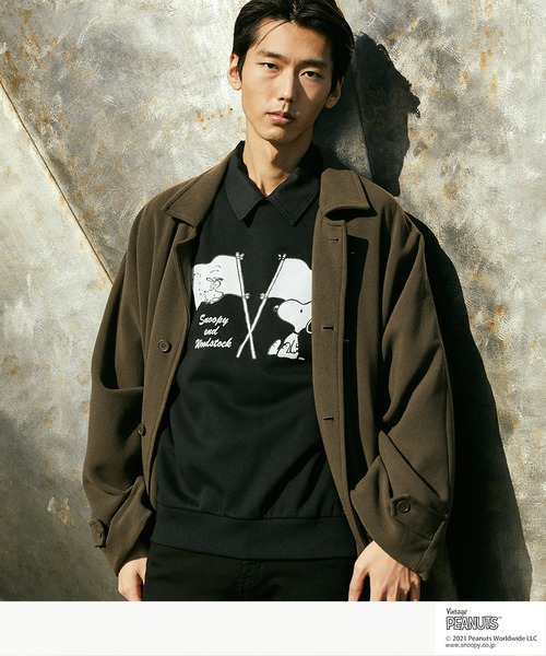 Vintage PEANUTS(ビンテージピーナッツ)の「PEANUTS/ピーナッツ 裏起毛オーバーサイズスウェット(スウェット・メンズ・ブラック/アイボリー・S/FREE)」の7枚目の写真