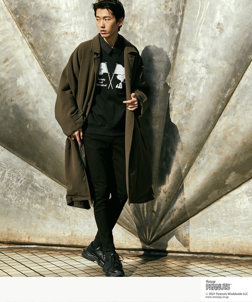 Vintage PEANUTS(ビンテージピーナッツ)の「PEANUTS/ピーナッツ 裏起毛オーバーサイズスウェット(スウェット・メンズ・ブラック/アイボリー・S/FREE)」の10枚目の写真