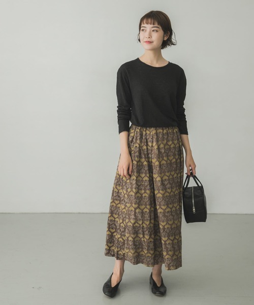 かぐれ（カグレ）の「エスニックコットンギャザースカート（スカート・レディース・ブラウン/ブラック・FREE）」の13枚目の写真