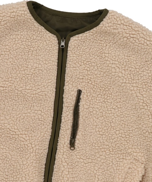 SPINNS（スピンズ）の「ノーカラーリバーシブルパイピングボアブルゾン（ブルゾン・レディース・ベージュ/アイボリー/ライトベージュ・ONESIZE）」の18枚目の写真