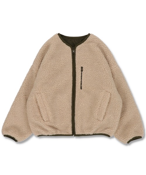 SPINNS（スピンズ）の「ノーカラーリバーシブルパイピングボアブルゾン（ブルゾン・レディース・ベージュ/アイボリー/ライトベージュ・ONESIZE）」の13枚目の写真