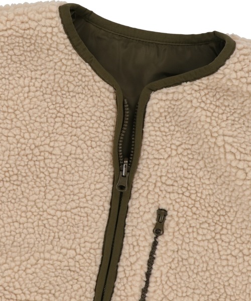 SPINNS（スピンズ）の「ノーカラーリバーシブルパイピングボアブルゾン（ブルゾン・レディース・ベージュ/アイボリー/ライトベージュ・ONESIZE）」の22枚目の写真