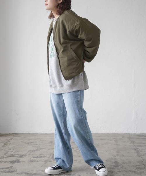 SPINNS（スピンズ）の「ノーカラーリバーシブルパイピングボアブルゾン（ブルゾン・レディース・ベージュ/アイボリー/ライトベージュ・ONESIZE）」の15枚目の写真