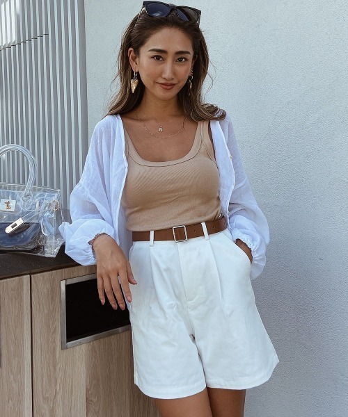 esutoreja（エストレジャ）の「カラバリデイリータンクトップ（タンクトップ・レディース・ホワイト/ベージュ/ブルー/イエロー×グリーン・FREE）」の2枚目の写真