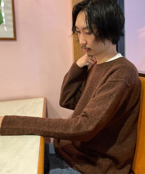 GLOSTER（グロスター）の「【GLOSTER/グロスター】アルパカ混 プルオーバーニット クルーネック（ニット/セーター・メンズ・ブラック/ダークブラウン/グレー・MEDIUM/LARGE）」の18枚目の写真