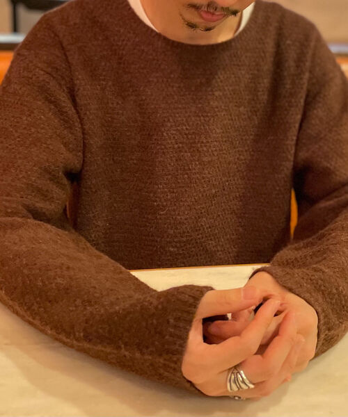 GLOSTER（グロスター）の「【GLOSTER/グロスター】アルパカ混 プルオーバーニット クルーネック（ニット/セーター・メンズ・ブラック/ダークブラウン/グレー・MEDIUM/LARGE）」の11枚目の写真