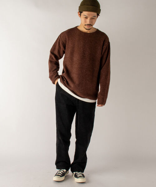 GLOSTER（グロスター）の「【GLOSTER/グロスター】アルパカ混 プルオーバーニット クルーネック（ニット/セーター・メンズ・ブラック/ダークブラウン/グレー・MEDIUM/LARGE）」の9枚目の写真