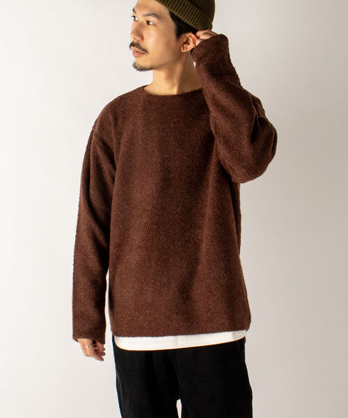 GLOSTER（グロスター）の「【GLOSTER/グロスター】アルパカ混 プルオーバーニット クルーネック（ニット/セーター・メンズ・ブラック/ダークブラウン/グレー・MEDIUM/LARGE）」の14枚目の写真