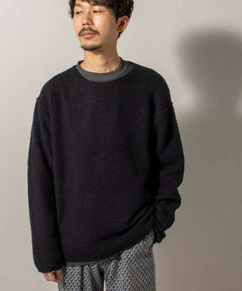 GLOSTER（グロスター）の「【GLOSTER/グロスター】アルパカ混 プルオーバーニット クルーネック（ニット/セーター・メンズ・ブラック/ダークブラウン/グレー・MEDIUM/LARGE）」の19枚目の写真