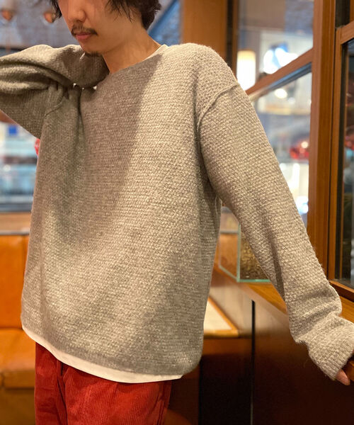 GLOSTER（グロスター）の「【GLOSTER/グロスター】アルパカ混 プルオーバーニット クルーネック（ニット/セーター・メンズ・ブラック/ダークブラウン/グレー・MEDIUM/LARGE）」の22枚目の写真