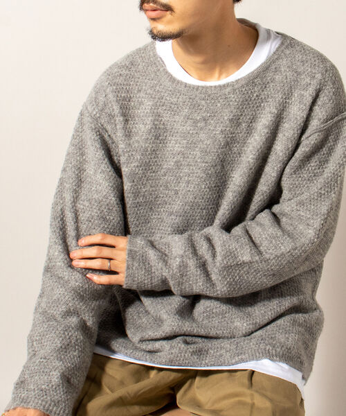 GLOSTER（グロスター）の「【GLOSTER/グロスター】アルパカ混 プルオーバーニット クルーネック（ニット/セーター・メンズ・ブラック/ダークブラウン/グレー・MEDIUM/LARGE）」の17枚目の写真