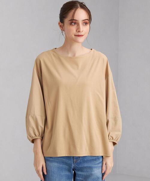 green label relaxing(グリーンレーベルリラクシング)の「フハクコンビ ボリューム スリーブ プルオーバー カットソー(Tシャツ/カットソー・レディース・ブラック/ベージュ/ライトピンク・FREE)」の15枚目の写真