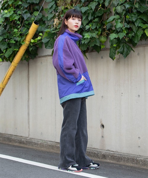 le coq sportif（ルコックスポルティフ）の「【池田エライザコラボ】ドッキングボアフリースアノラック レディース ウェア シェルジャケット コート スポーツウェア（ブルゾン・レディース・ホワイト/パープル・XL/L/M）」の9枚目の写真