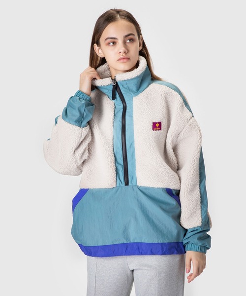 le coq sportif（ルコックスポルティフ）の「【池田エライザコラボ】ドッキングボアフリースアノラック レディース ウェア シェルジャケット コート スポーツウェア（ブルゾン・レディース・ホワイト/パープル・XL/L/M）」の16枚目の写真