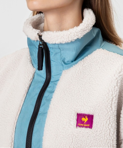 le coq sportif（ルコックスポルティフ）の「【池田エライザコラボ】ドッキングボアフリースアノラック レディース ウェア シェルジャケット コート スポーツウェア（ブルゾン・レディース・ホワイト/パープル・XL/L/M）」の20枚目の写真