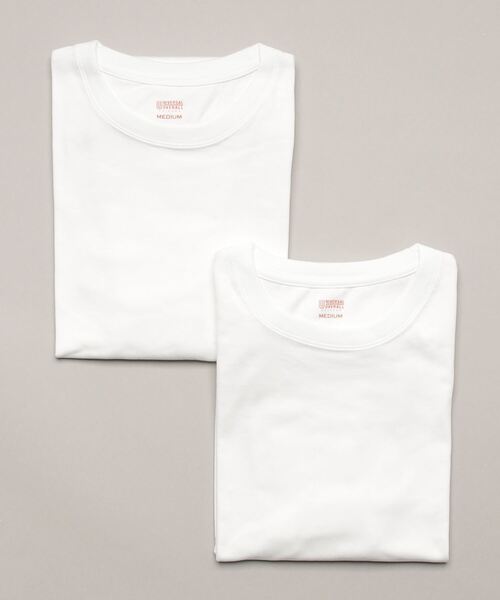 UNIVERSAL OVERALL(ユニバーサルオーバーオール)の「UNIVERSAL OVERALL/2Pパックワイドヘビーウェイト_ショートスリーブ UVOP-002(Tシャツ/カットソー・メンズ・グレー/ブラック/ホワイト・SMALL/X-LARGE/LARGE/MEDIUM)」の6枚目の写真