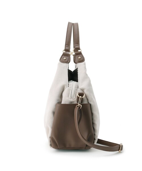 DRESKIP（ドレスキップ）の「◆2WAYあおりバルーントート（トートバッグ・レディース・チャコールグレー/ダークブラウン/ベージュ・00）」の10枚目の写真