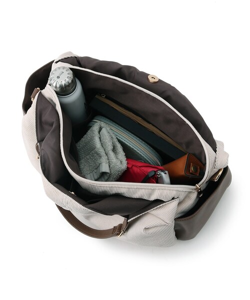 DRESKIP（ドレスキップ）の「◆2WAYあおりバルーントート（トートバッグ・レディース・チャコールグレー/ダークブラウン/ベージュ・00）」の9枚目の写真