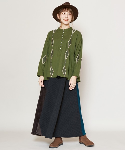 チャイハネ（チャイハネ）の「【チャイハネ】yul リーレナマキシスカート（スカート・レディース・ブラック/ベージュ/レッド/ブルー・FREE）」の5枚目の写真