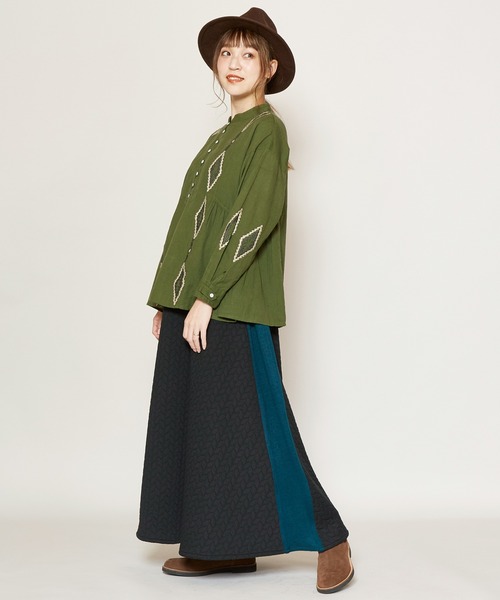 チャイハネ（チャイハネ）の「【チャイハネ】yul リーレナマキシスカート（スカート・レディース・ブラック/ベージュ/レッド/ブルー・FREE）」の6枚目の写真