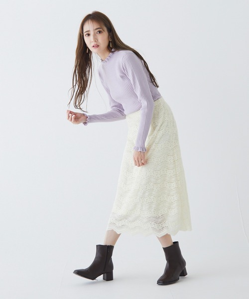 BE RADIANCE(ビーラディエンス)の「裾スカラレーススカート(スカート・レディース・アイボリー/ブルー/ピンク・FREE)」の7枚目の写真