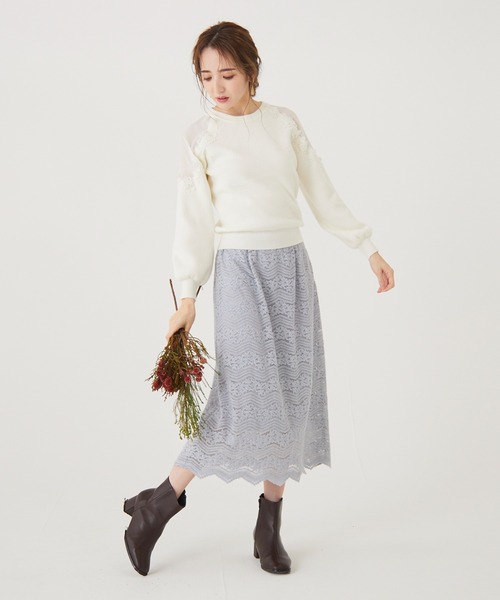 BE RADIANCE(ビーラディエンス)の「裾スカラレーススカート(スカート・レディース・アイボリー/ブルー/ピンク・FREE)」の13枚目の写真