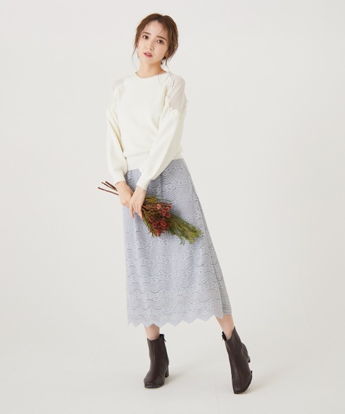 BE RADIANCE(ビーラディエンス)の「裾スカラレーススカート(スカート・レディース・アイボリー/ブルー/ピンク・FREE)」の16枚目の写真