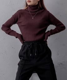 【新色追加】【インナー使いも！】タートルネックリブニット