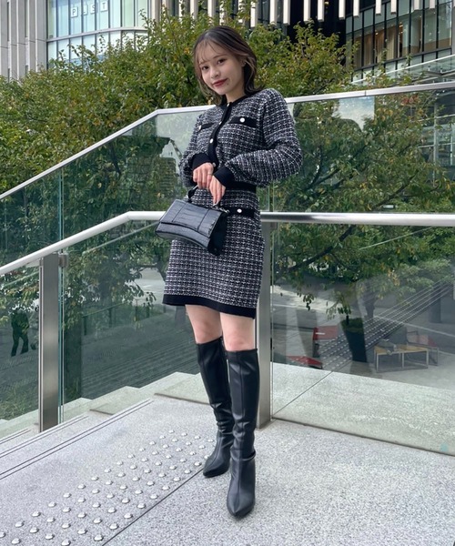 FREE'S MART（フリーズマート）の「ニットツイードミニスカート（スカート・レディース・ブラック系その他/ベージュ系その他/パープル系その他・FREE）」の8枚目の写真