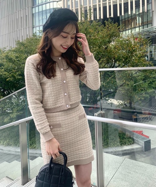 FREE'S MART（フリーズマート）の「ニットツイードミニスカート（スカート・レディース・ブラック系その他/ベージュ系その他/パープル系その他・FREE）」の10枚目の写真