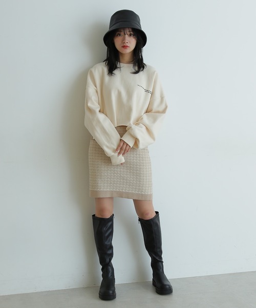 FREE'S MART（フリーズマート）の「ニットツイードミニスカート（スカート・レディース・ブラック系その他/ベージュ系その他/パープル系その他・FREE）」の12枚目の写真