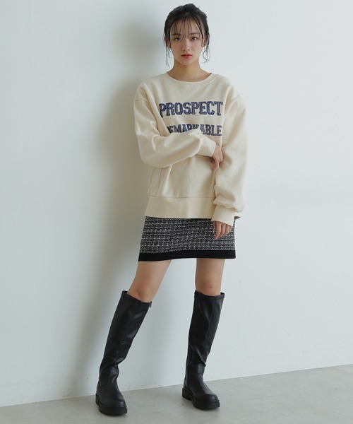 FREE'S MART（フリーズマート）の「ニットツイードミニスカート（スカート・レディース・ブラック系その他/ベージュ系その他/パープル系その他・FREE）」の9枚目の写真