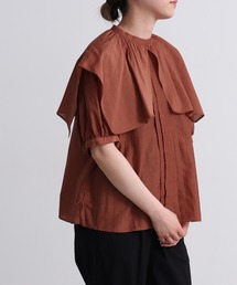 キュプラコットン　トリプルワッシャーchorus collar　ブラウス