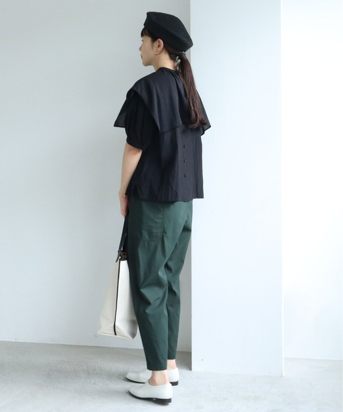yuni（ユニ　）の「キュプラコットン　トリプルワッシャーchorus collar　ブラウス（シャツ/ブラウス・レディース・ブラック/ホワイト/ブラウン・FREE）」の21枚目の写真