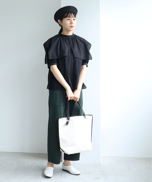 yuni（ユニ　）の「キュプラコットン　トリプルワッシャーchorus collar　ブラウス（シャツ/ブラウス・レディース・ブラック/ホワイト/ブラウン・FREE）」の19枚目の写真