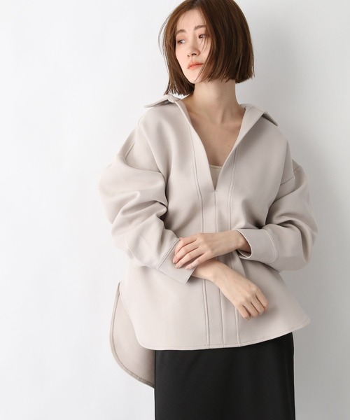 A part by（アパートバイ）の「ボンディングVプルオーバー 264368（その他トップス・レディース・ライトグレー/ブラック・FREE）」の2枚目の写真